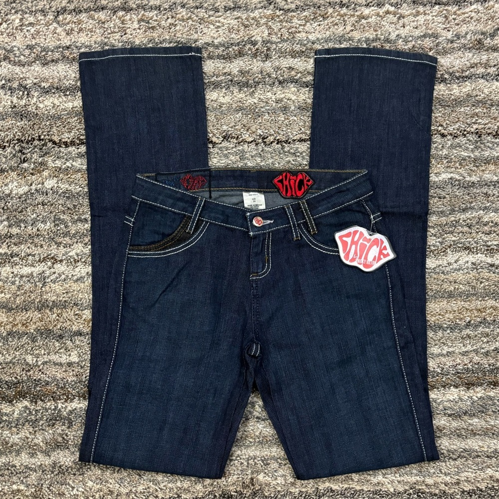 Chick Low Rise Mini Bootcut Jeans Sz 24 NWT | 90s Y2K Low Rise Mini Bootcut Jean